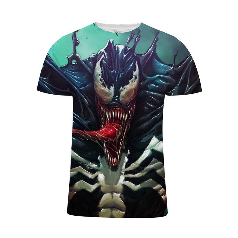 Stylish Women Men Movie Venom Comic Print Casual 3d T-shirt For All Seasons