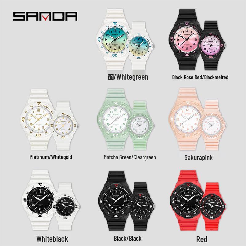 Sanda Fashion Couple Watches: Fresh, Versatile, Waterproof, Night Vision Luminous Style for Men & Women