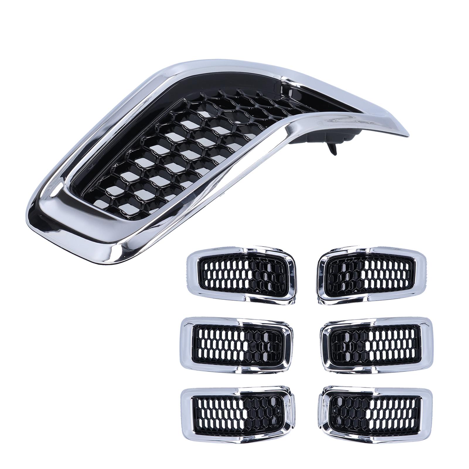 7pcs Front Grille Inserts Grill Guard Trim Accessory Fit for   Cherokee 2014-2018