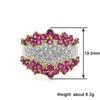 Huitan Fashion Women Gold Color Ring Inlaid Bright White/Red Cubic Zirconia Party Wedding Accessories Charming Lady Jewelry Gift