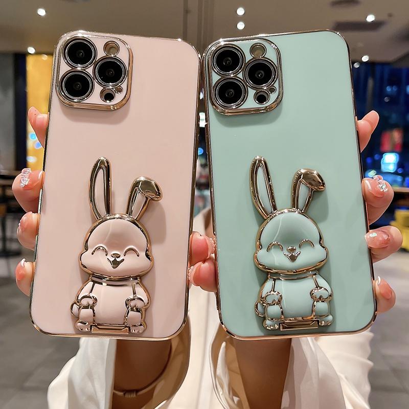 Hot Sale Cell Phone Holder Pull Rod Rabbit Phone Desktop Stands Bracket For iPhone 16 Samsung Xiaomi Foldable Phone Accessories