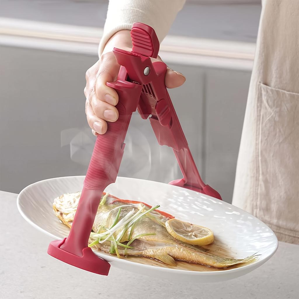 Multi Functional Silicone Anti-Scald Kitchen Tongs , Non Slip, Heat Resistant Pot Holder Clips for Secure Handling of Bowls, Plates, and Cookware,