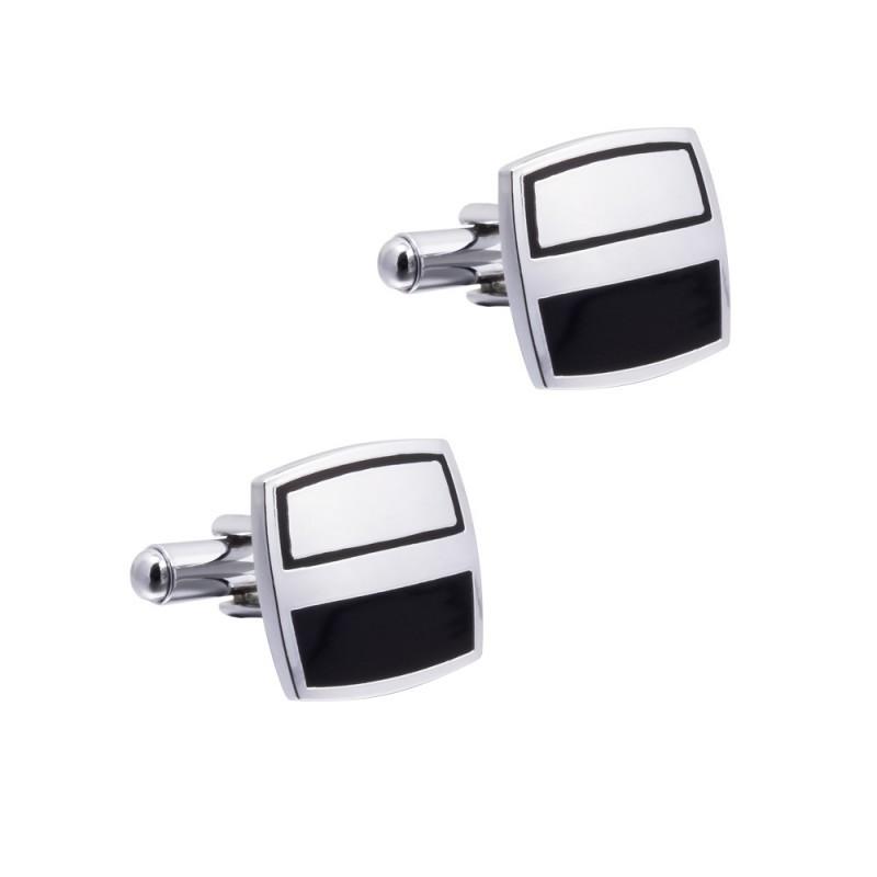 Square Smooth Enamel Metal Cufflinks Men s French Shirt all-natural