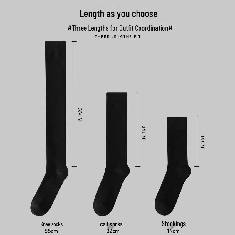 Women's Black Compression Mid-Calf Socks: Spring, Autumn, and Winter Over-the-Knee Slimming Socks