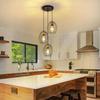 Suspension - NETTLIFE - Vintage 3 lumières - Noir - Métal et bois - Douille E27