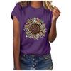 Women Casual Letter Printing Short Sleeves  Loose T-Shirt Blouse Tops