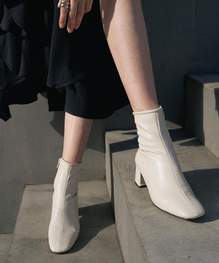 Moodnight New Esther Mid Ankle Boots - 5 Colors 5.5Cm Stretch Ankle Boots Mid Heel (Type A)