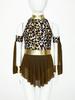 Girls Prehistoric Costume Leopard Print Dress with Built-in Briefs & Oversleeves Metallic Gloss for Performance