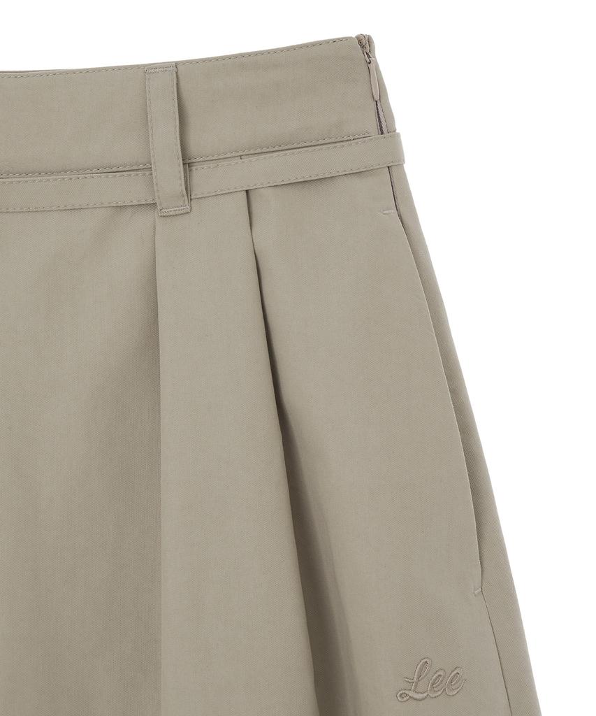 Lee Cotton Pleated Long Skirt Beige