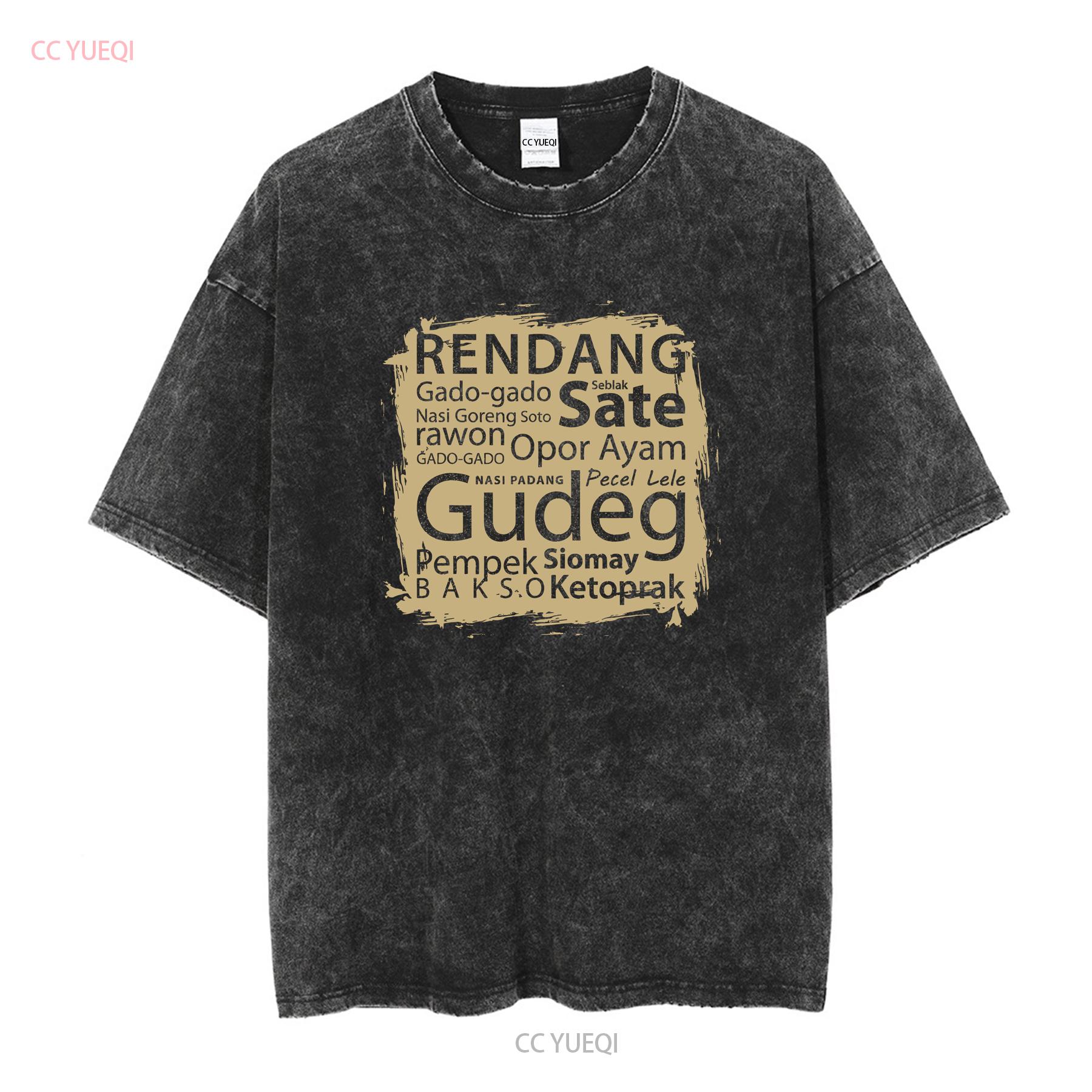 ZheXiong TEE Nieuw Beperkt Top Favoriet Indonesi&euml; Eten Indonesische Liefhebbers T-shirt vintage Gewassen Uitgerekt mode Veelzijdig Licht Zacht 4XL