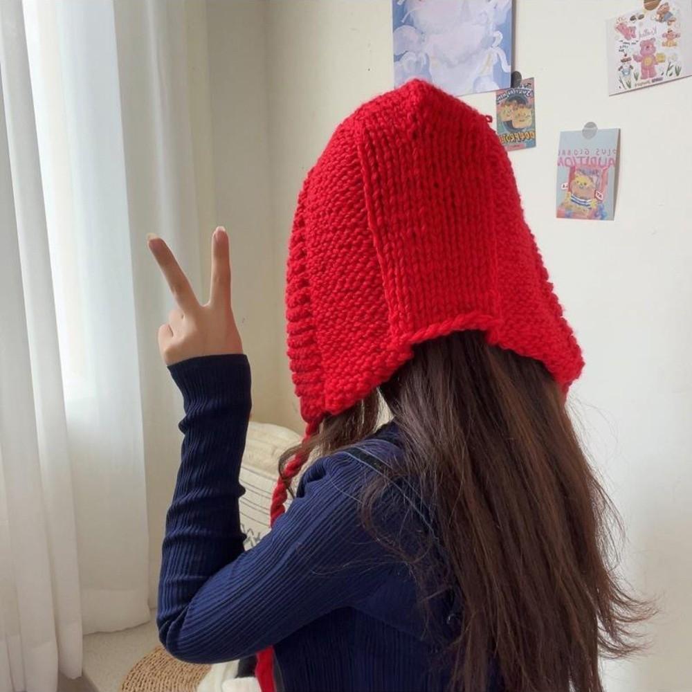 Warm Woolen Cap Thickened Beanie Hat Trendy Knitted Cap  Autumn Winter