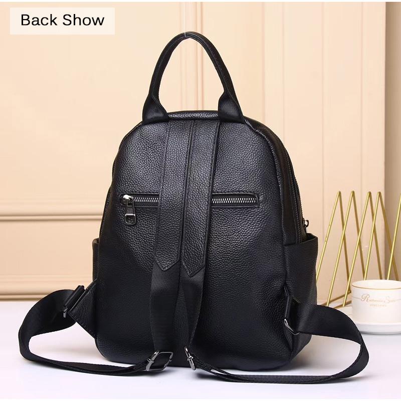 Medium Women Backpacks Genuine Leather Daypack Luxury Snake Pattern Backpack For Outdoor Traveling Commute Serpentine School Bag