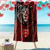 Regal Lion Emblem with Crown & Shield Patterned Beach Towel Quick Dry Perfect for Travel Outdoor Sports Jogging the Beach and Swimming
