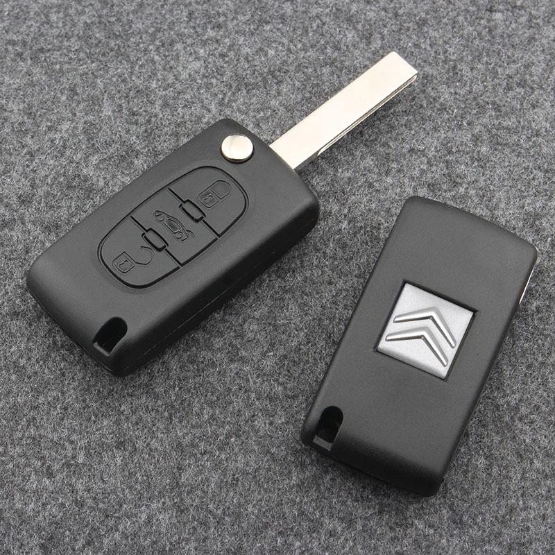 ATJ3 14/15.5mm Metal Car Emblem Remote Key Stickers Badge For Citroen C4 Picasso Xsara C5 Aircross Cactus C1 C2 C3 Styling Stickers