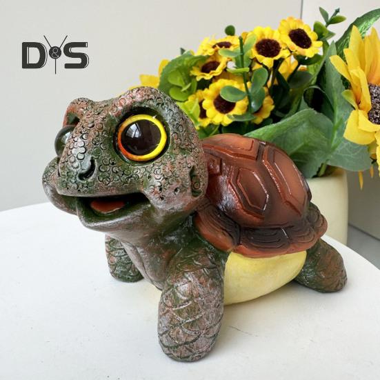 Turtle Statue Garden Mini Figurine Waterproof UV Resistant Mini Size Adorable Turtle Shaped Animal Statue Yard Ornament