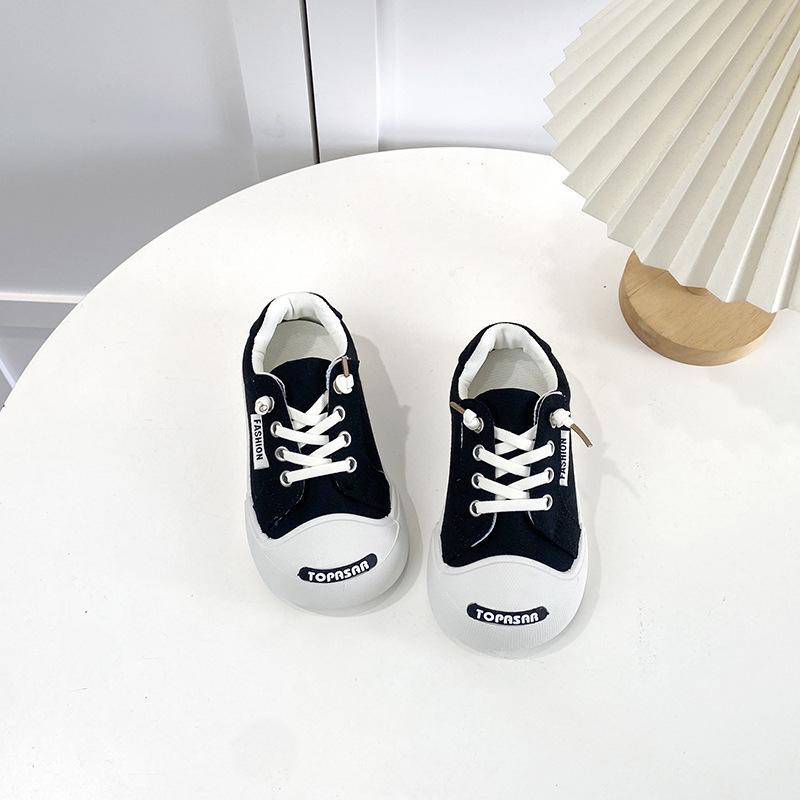 2026 Little Boy & Girl Soft Sole Canvas Shoes - Korean Style, Indoor Kindergarten, Spring/Autumn