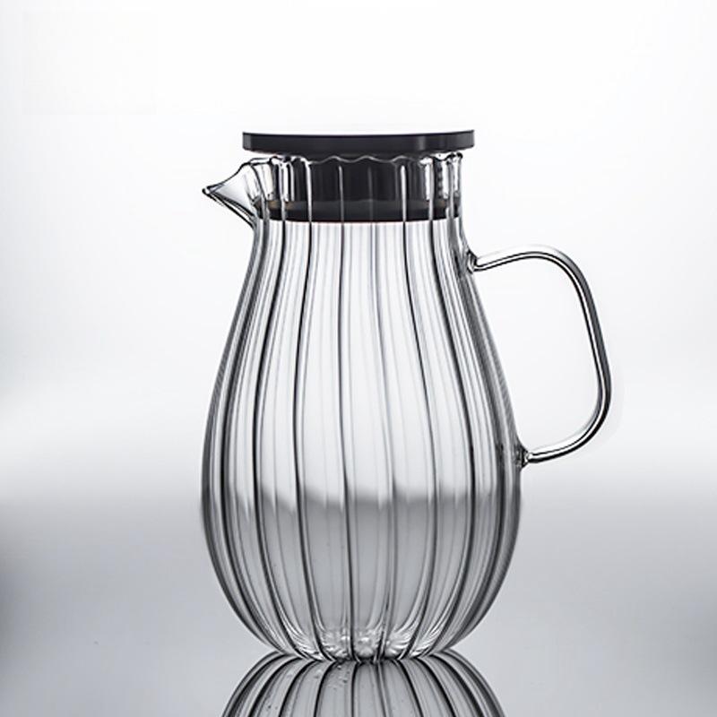 

Ледяной ребристый Бытовой Холодная вода Гостиная Большой кувшин Янтарный Прозрачный Жаростойкий Высокоборосиликатное стекло Чашка Чайник для холодной воды