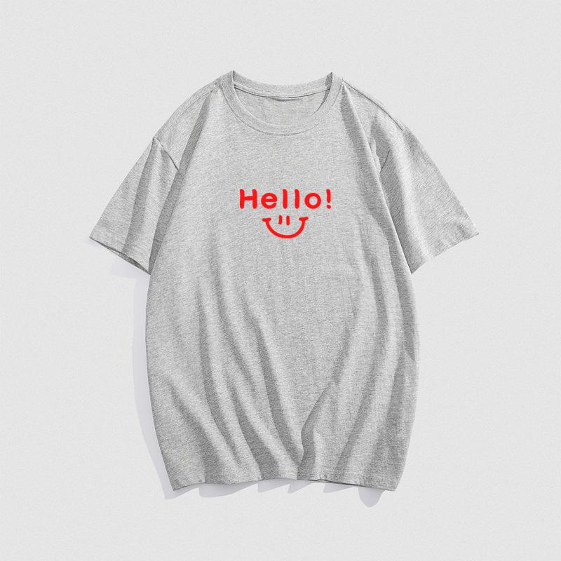 Tricou pentru bărbați de vară, bumbac, cu model cu fața zâmbitoare, imprimat, casual, unisex, cu mânecă scurtă, cu decolteu O