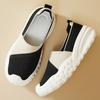 Women's Fashion Lightweight Flyknit Breathable Casual Round Toe Slip On Shoes with Flexible Sole for Everyday Wear