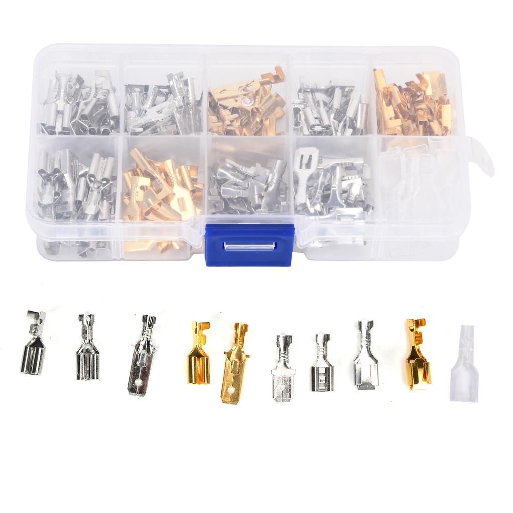 150Pcs Wire Terminals Brass Oxidation Resistance Corrosion Resistance High Conductivity Wire Crimp