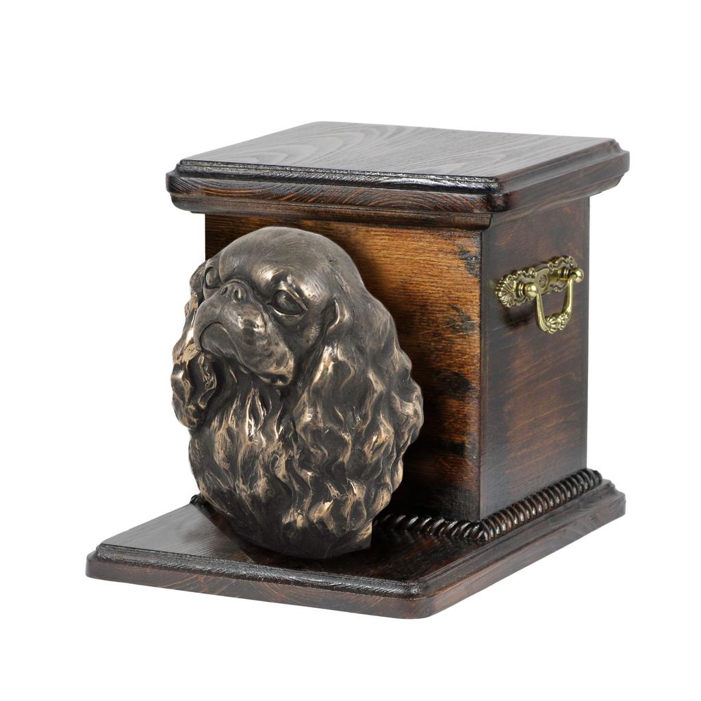 Cavalier King Charles Spaniel II - urnă pentru cenușa câinelui cu o statuetă, urnă elegantă pentru un câine, urnă unică cu un bust de câine de la marca Art-Dog