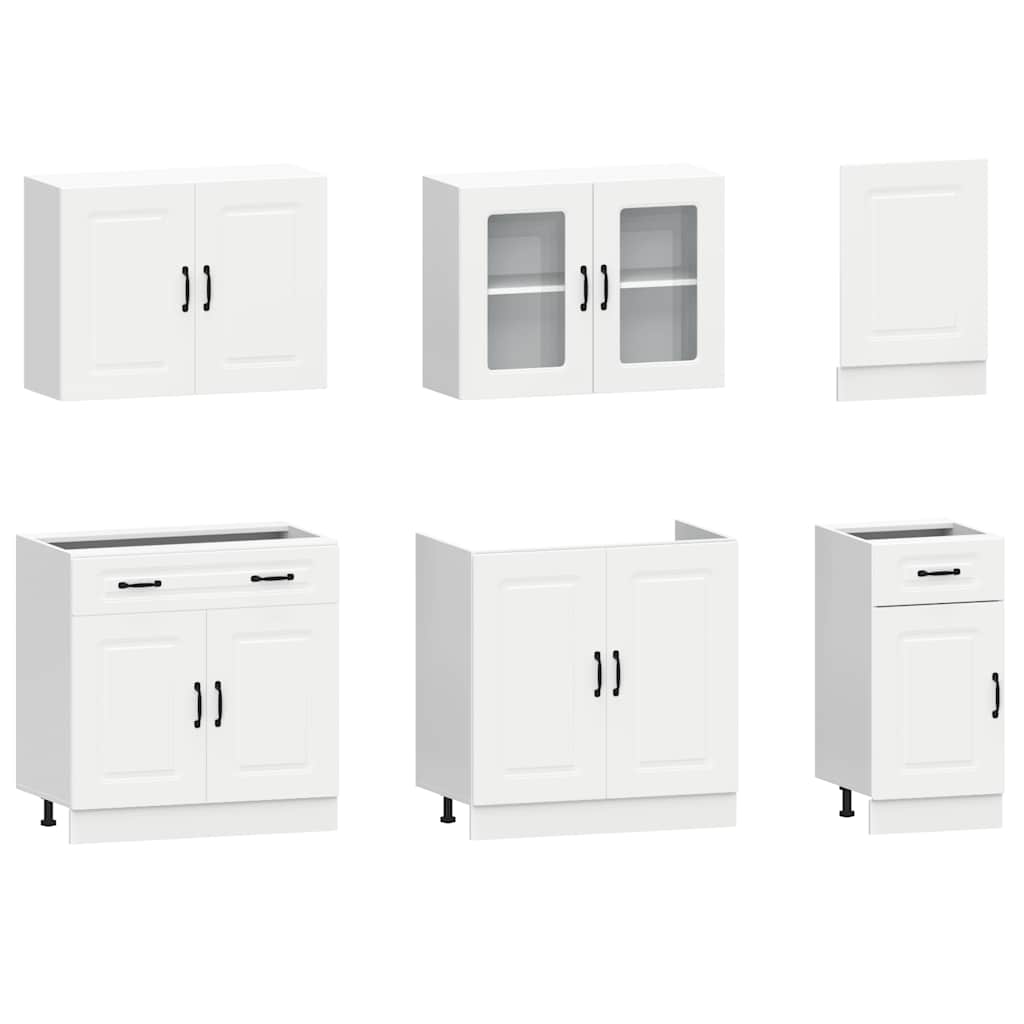 Kitchen Cabinet Set, Squid, 7-Piece, White