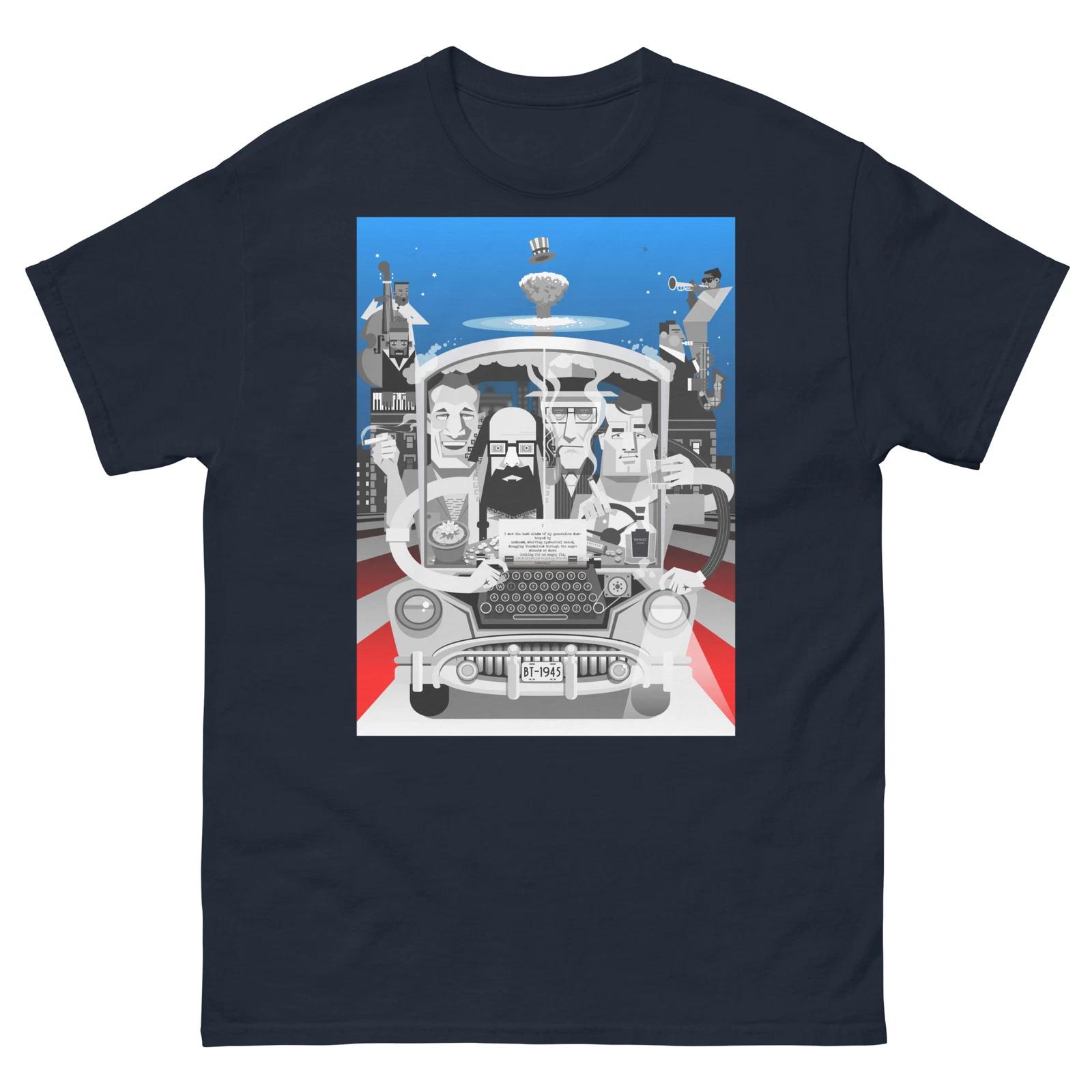Beat Generation on the road T Shirt, artwork by rosenfeldtown 2XL
