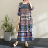 Maneca scurta marime mare bumbac vintage floral nou in rochii pentru femei rochie lejera lunga de vara