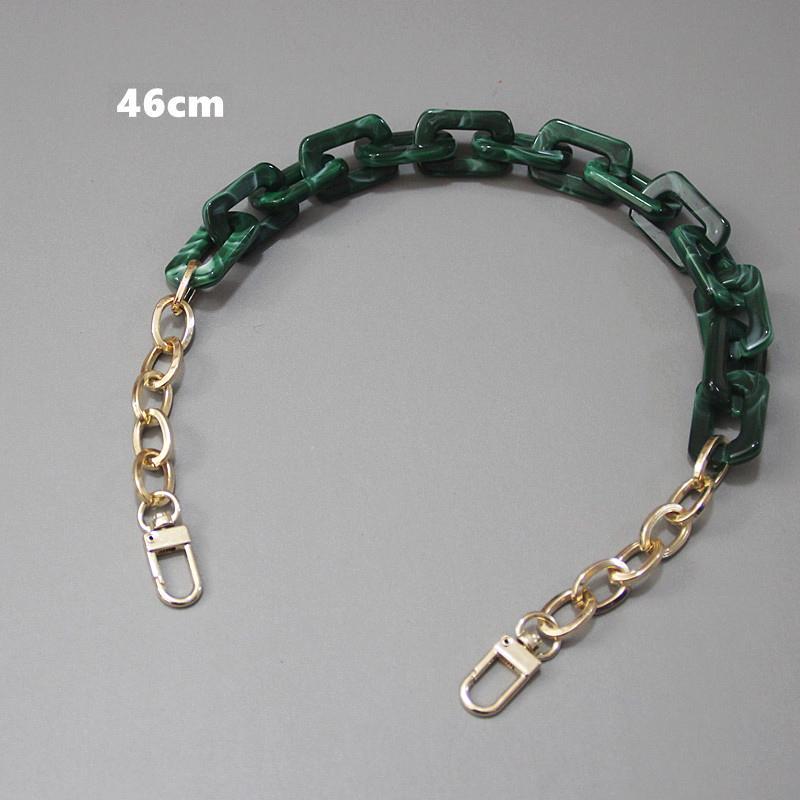 New Fashion Woman Handbag Accessory Chain Detachable Replacement Leopard Amber Green Color Strap Women DIY Clutch Resin Chain