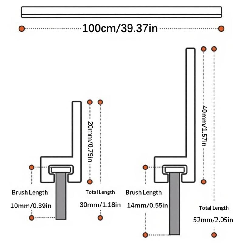 Strong Flexible TPE Material Door Bottom Seal Resistant To Wear & Tear 30/52mm for Long Service Quiet Home Environment