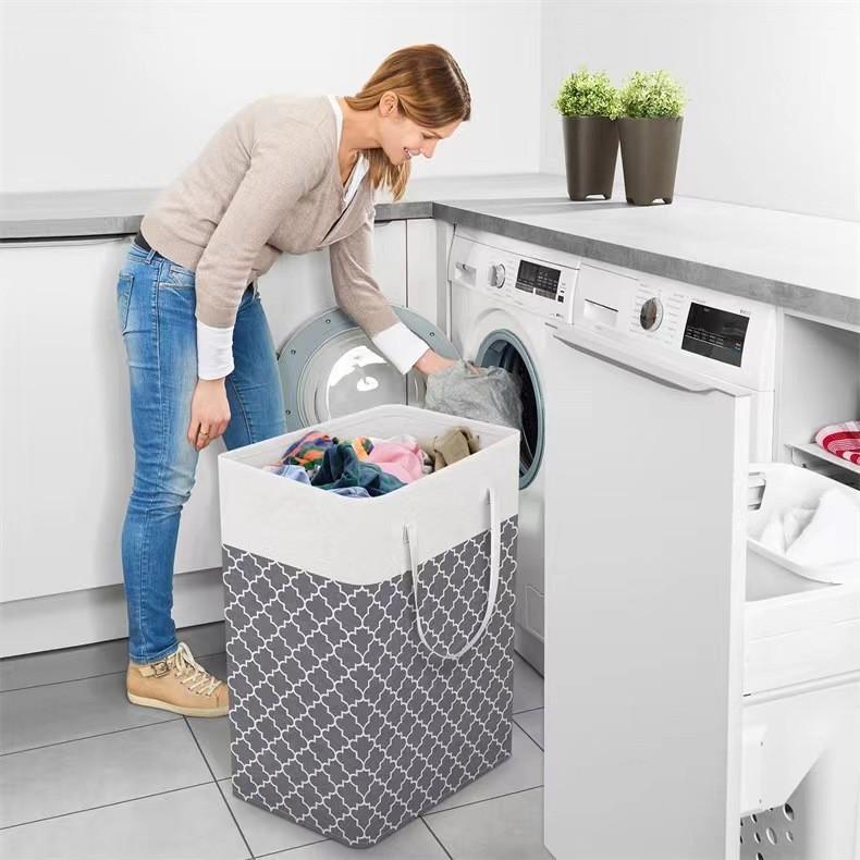 Bag Storage 75l Collapsible Tall Clothes Basket Canvas Material Large Capacity