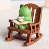 Cute Pvc Frog Rocking Chair Figurine For Desk Decor Charming Office Decoration Item