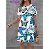 Vestito da Donna Stampa Farfalla Manica Corta Scollo a O Vestiti Moda Casual Harajuku Estate Autunno 2025 Abbigliamento da Festa Donna
