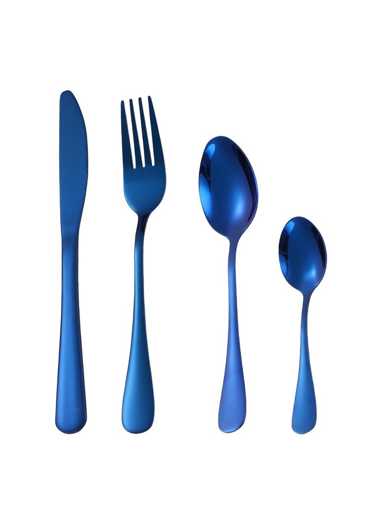 1010 Stainless Steel Western Cutlery Set: Thickened Knife, Fork, Spoon for Hotel & Home, Available In 4 or 24 Pieces