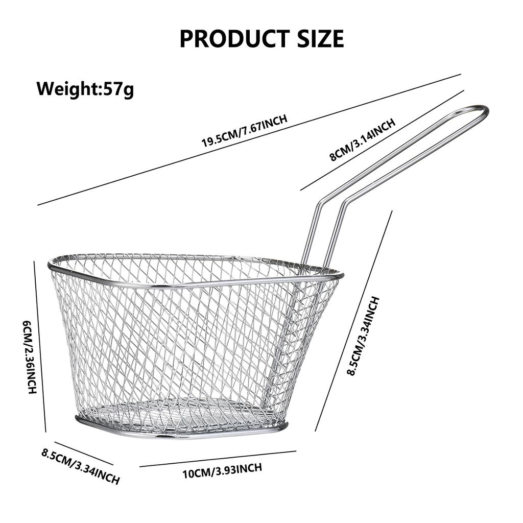 Coș de prăjit din oțel inoxidabil Cartofi prăjiți occidentali Pui prăjit Gustări Coș plasă de prăjit Suport pentru scurgere Ustensile de bucătărie