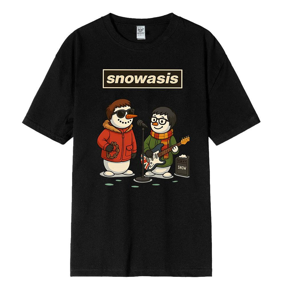 Snowasis Christmas TShirt Funny Snowman Band Shirt Festive Music Lover Tees  Harajuku High Quality Cotton Tops Streetwear