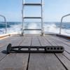 Boat Ladder Hold Down Strap, Black Rubber 5 Hole Replacement Strap for Marine Telescopic Ladder Storage and Securing