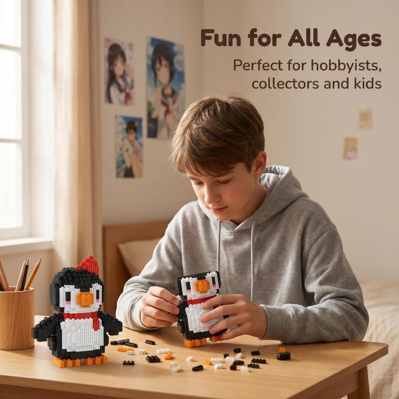 Red Penguin Building Blocks: Educational Toy for Cross-Border Animal Series Puzzles