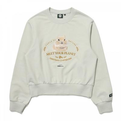 Animal Embroidery Point Sweatshirt  Light Mint 