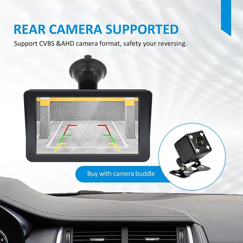 7Inch Portable Universal Car Radio Multimedia Video Player Wireless Carplay Android Auto GPS Navigation Bluetooth Touch Screen