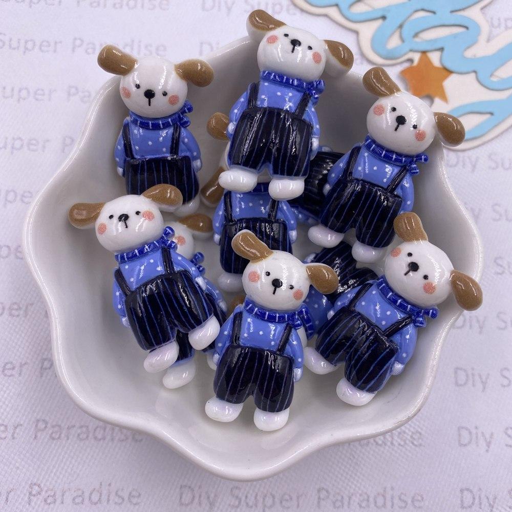 10 шт. Смола Цветные Милые Панда Кролик Медведь Пингвин Собака Плоская спинка Камень Мультяшки Скрапбукинг Фигурка DIY Декор Аксессуары Поделки