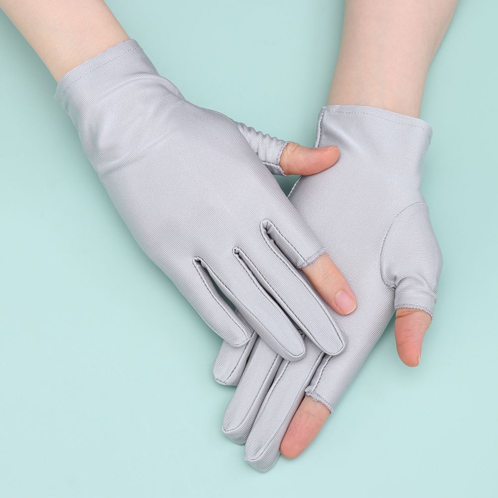 

Защита Спорт/Велоспорт Двупалые Сенсорные Тонкие Спандексные Перчатки Летние Варежки Перчатки для Вождения светло-серый