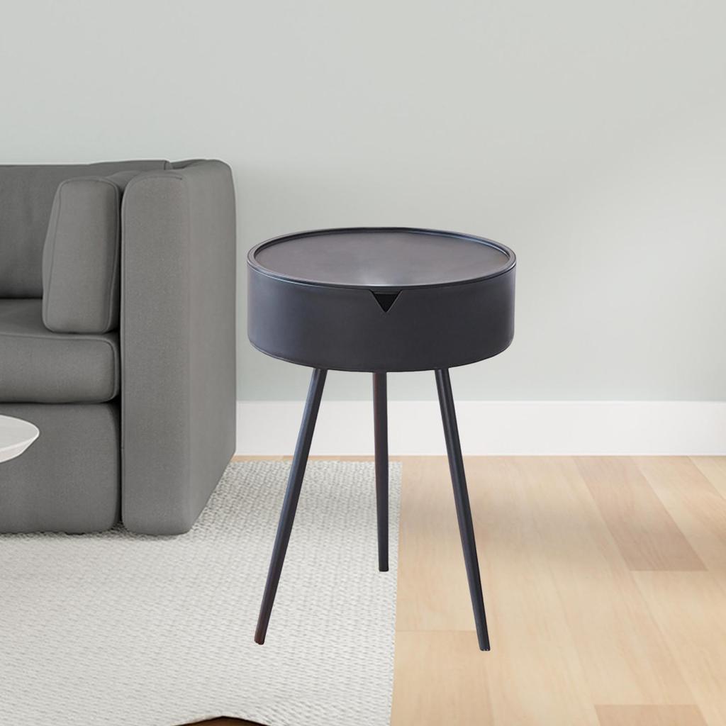 Round End Table, Minimalist Furniture Smooth Waterproof Accent Coffee Table for Small Space Living Room Apartment Bedroom Decor