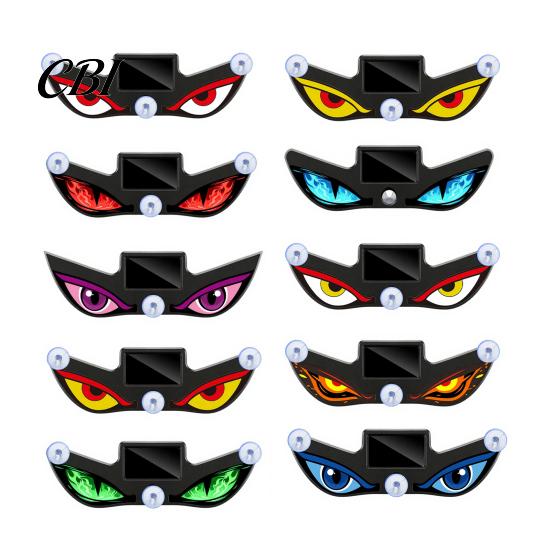 Energy Saving Car Decorations LED Warning Light with Animated Devil Eyes Shape, Solar Powered/Type-C Eye Led Accessories Charging Windshield