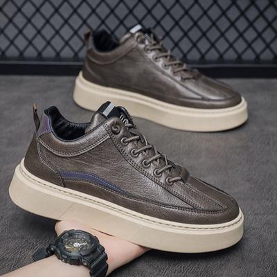 Chaussures de sport d'automne à semelles épaisses pour hommes, chaussures basses à enfiler pour augmenter la taille des hommes et chaussures décontractées antidérapantes