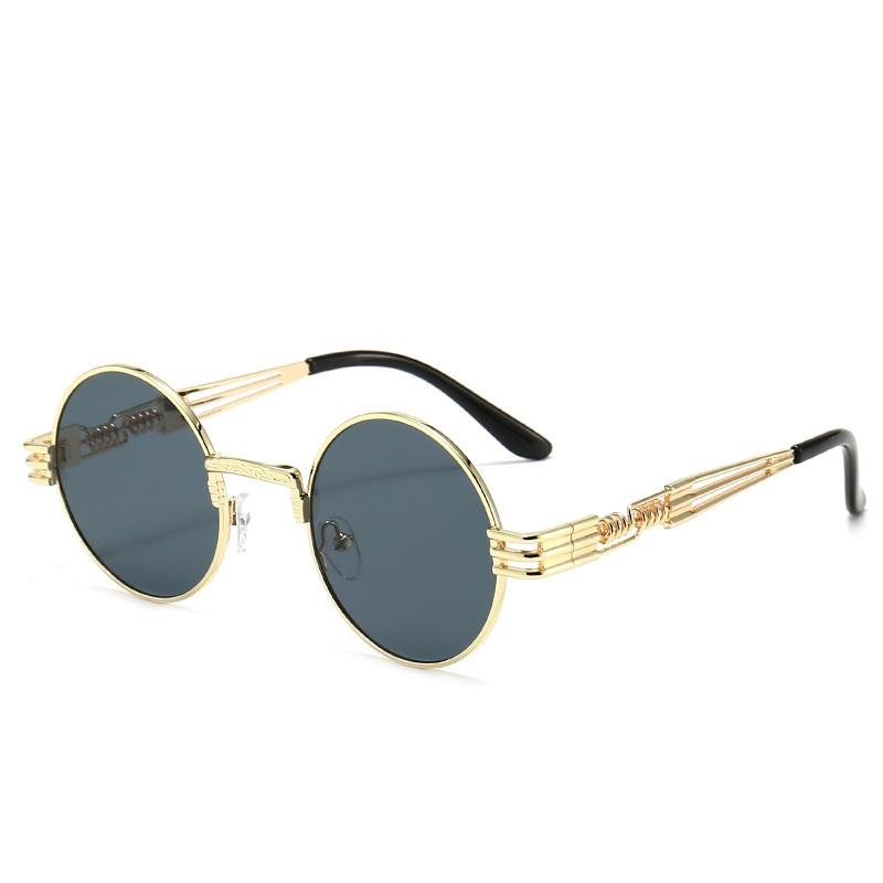 Vintage Metal Steampunk Round Sunglasses For Men And Women Luxury Hot Punk Fashion Unisex Glasses Gradient Uv400 Shades