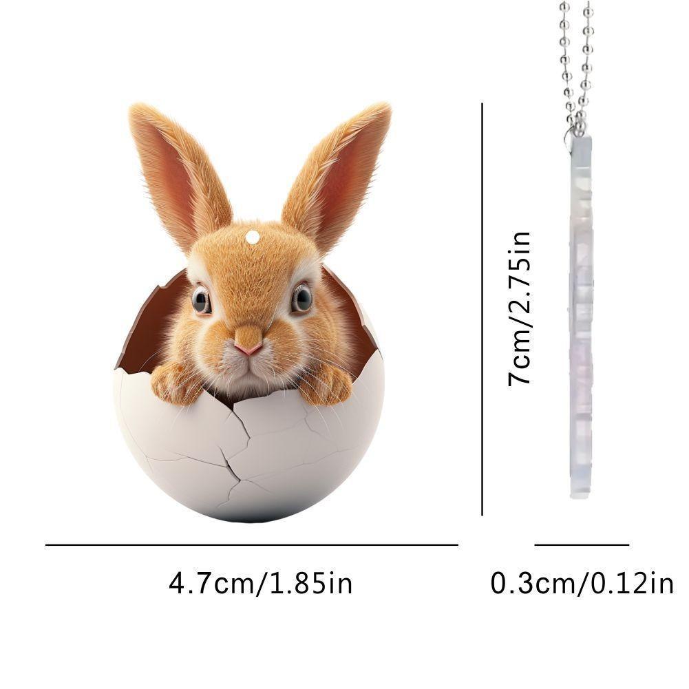 Easter Acrylic Whimsical Bunny With Colorful Eggs Decorative Car Ornament Hanging