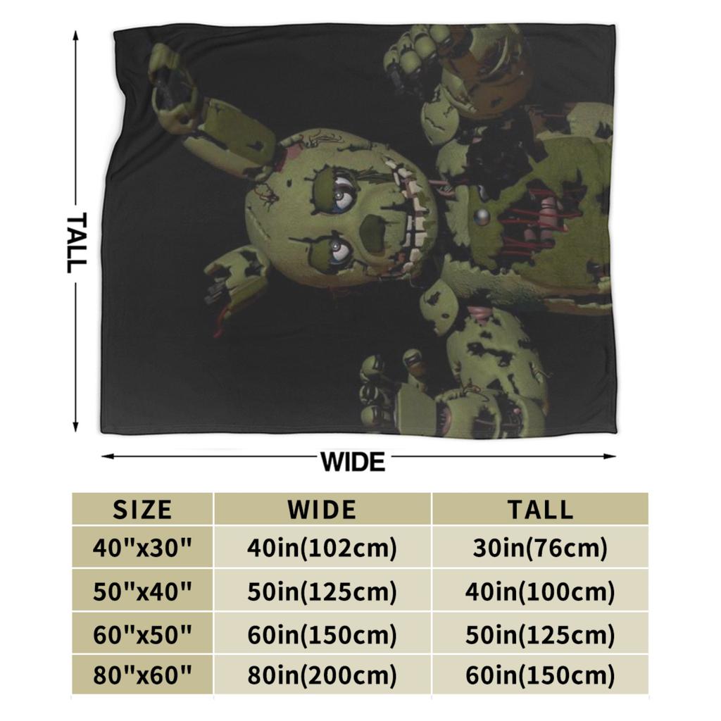 Super Soft Springtraps Fnaf Throw Blanket Premium Flannel Fleece Lightweight Bed Blanket Cozy Fluffy Blankets All Season Use