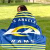 Los Angeles Rams Sportlicher Stil Flanell Fleece Decke Gemütliche Warme Überwurfdecke für Sofa Bett Reisen Ganzjahresgebrauch