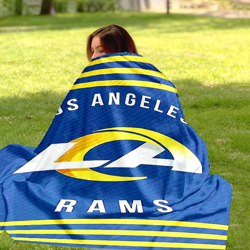 Los Angeles Rams Sportlicher Stil Flanell Fleece Decke Gemütliche Warme Überwurfdecke für Sofa Bett Reisen Ganzjahresgebrauch
